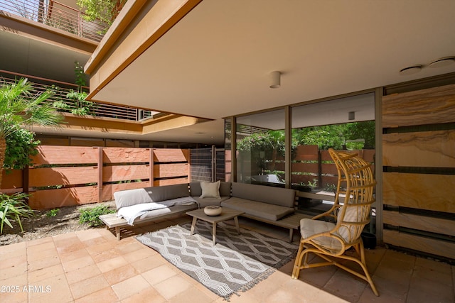 7131 E Rancho Vista Dr Unit 1008, Scottsdale, AZ 85251 - view of patio featuring an outdoor living space