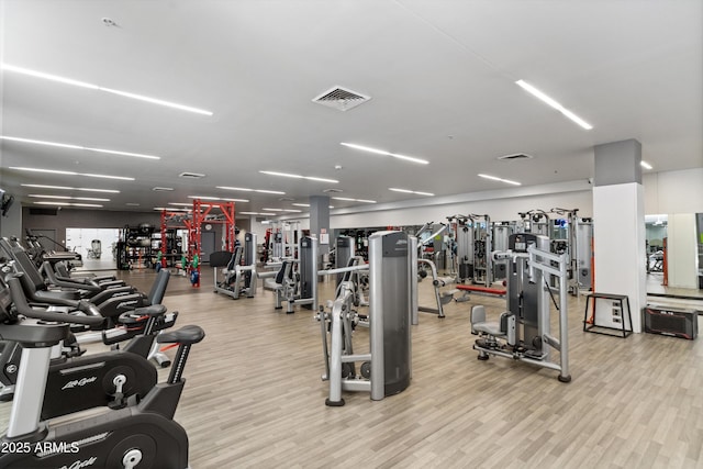 7131 E Rancho Vista Dr Unit 1008, Scottsdale, AZ 85251 - exercise room featuring wood finished floors