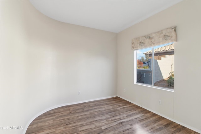 empty room featuring wood-type flooring