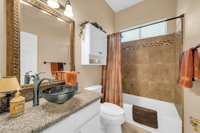 4240 E Strawberry Dr, Gilbert, AZ 85298 - bathroom with toilet, shower / bath combo, and vanity