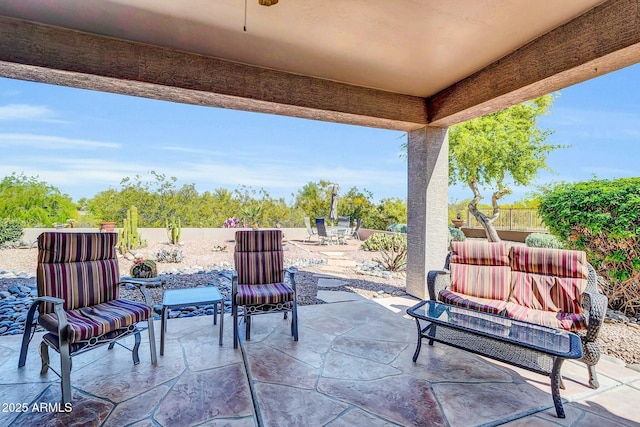 4240 E Strawberry Dr, Gilbert, AZ 85298 - view of patio featuring a fenced backyard and outdoor lounge area