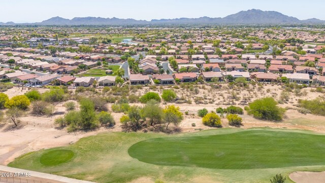 4240 E Strawberry Dr, Gilbert, AZ 85298 - birds eye view of property featuring golf course view, a residential view, and a mountain view