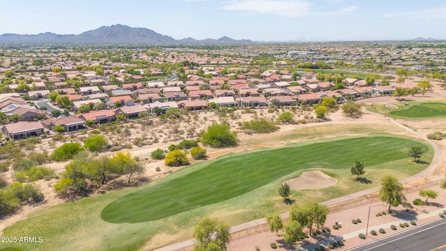 4240 E Strawberry Dr, Gilbert, AZ 85298 - birds eye view of property with golf course view, a mountain view, and a residential view