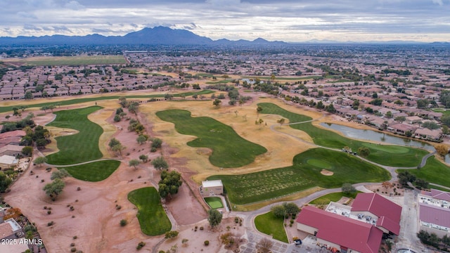 4240 E Strawberry Dr, Gilbert, AZ 85298 - aerial view featuring a water and mountain view and view of golf course