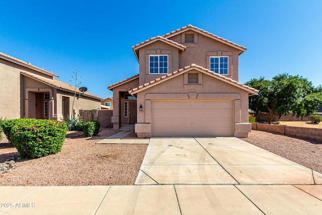4031 W Lone Cactus Dr, Glendale, AZ 85308 - view of front of property with stucco siding, a tiled roof, and concrete driveway