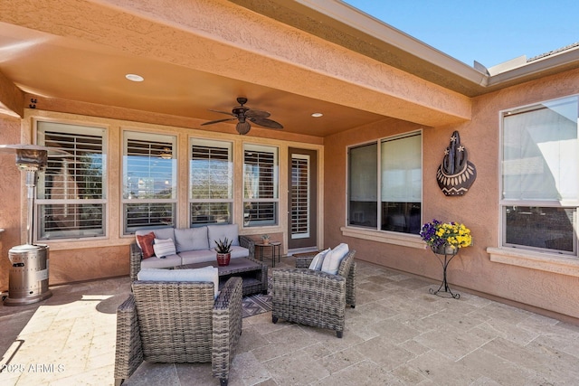 28351 N 130th Dr, Peoria, AZ 85383 - view of patio / terrace with ceiling fan and an outdoor hangout area