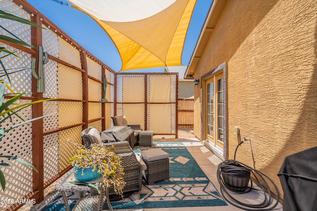 view of patio with fence