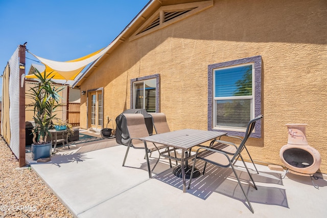 view of patio / terrace with fence and outdoor dining space
