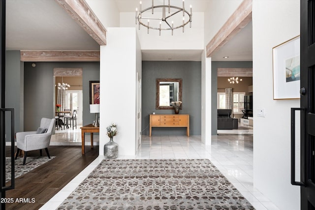 8601 E De La O Rd, Scottsdale, AZ 85255 - tiled foyer with a chandelier