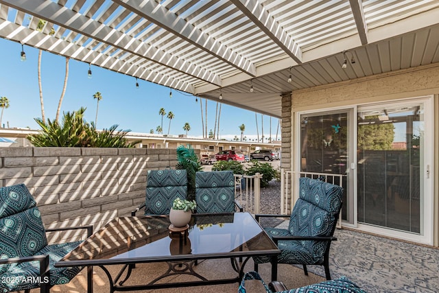 view of patio / terrace featuring a pergola