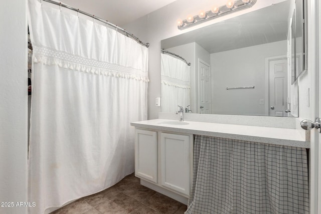 bathroom featuring vanity and tile patterned floors