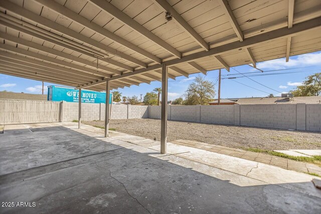 view of patio featuring a fenced backyard