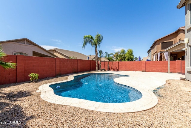 1051 E Julie Ave, San Tan Valley, AZ 85140 - view of swimming pool with a patio area, a fenced backyard, and a fenced in pool