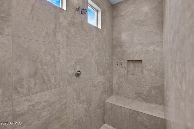 room details with a tile shower