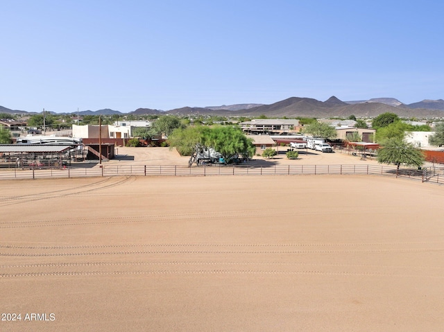 view of community featuring a mountain view