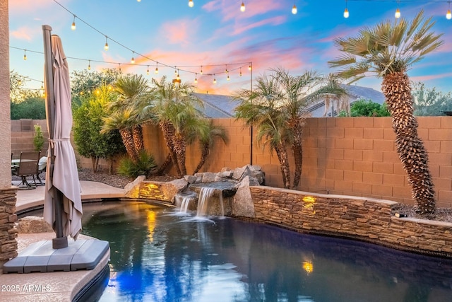 4960 E Colonial Dr, Chandler, AZ 85249 - view of pool at dusk