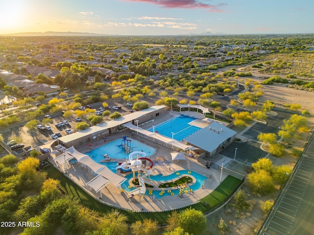 4960 E Colonial Dr, Chandler, AZ 85249 - aerial view at dusk of view of pool