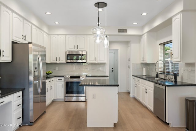 4960 E Colonial Dr, Chandler, AZ 85249 - kitchen with stainless steel appliances, a sink, white cabinets, and recessed lighting
