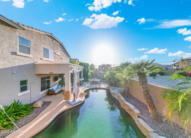 4960 E Colonial Dr, Chandler, AZ 85249 - outdoor pool featuring a fenced backyard, a patio, and outdoor lounge area