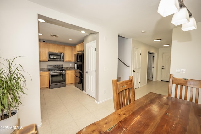 29110 N 24th Ln, Phoenix, AZ 85085 - dining area featuring recessed lighting, stairs, light tile patterned flooring, and baseboards