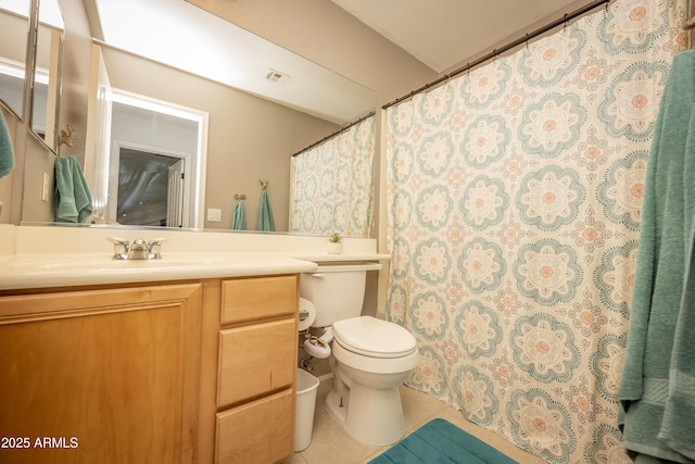 29110 N 24th Ln, Phoenix, AZ 85085 - full bath featuring vanity, toilet, tile patterned flooring, and curtained shower