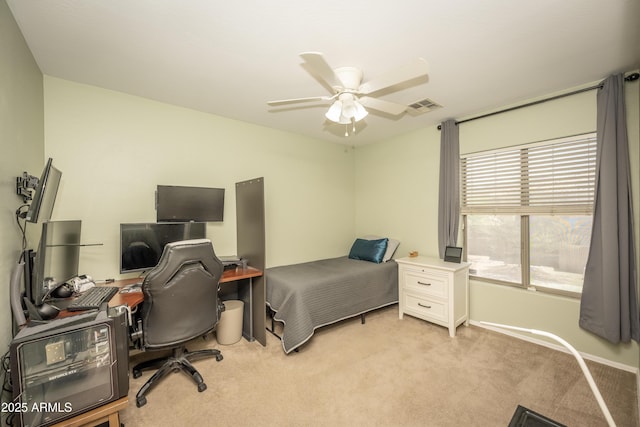 29110 N 24th Ln, Phoenix, AZ 85085 - bedroom featuring a desk, light carpet, baseboards, and a ceiling fan