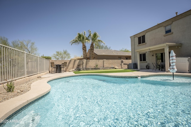 29110 N 24th Ln, Phoenix, AZ 85085 - view of pool with a patio area, a fenced backyard, and central AC unit