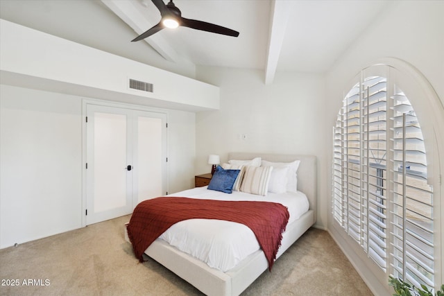 8405 E San Pedro Dr, Scottsdale, AZ 85258 - carpeted bedroom featuring french doors and ceiling fan