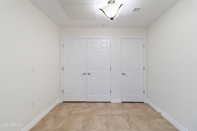 unfurnished bedroom featuring a closet