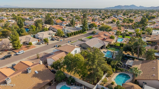 aerial view with a mountain view