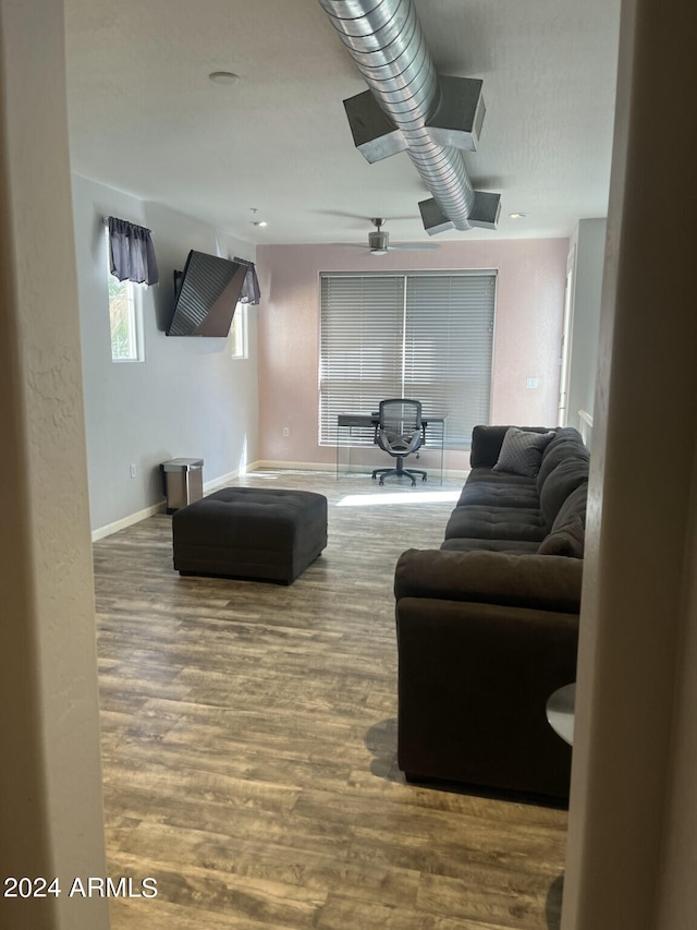 living room featuring wood-type flooring