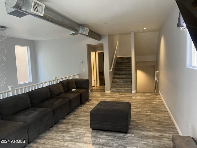 living room featuring hardwood / wood-style floors