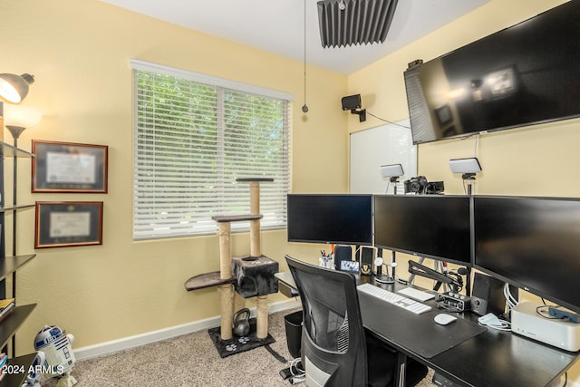 office space with carpet floors