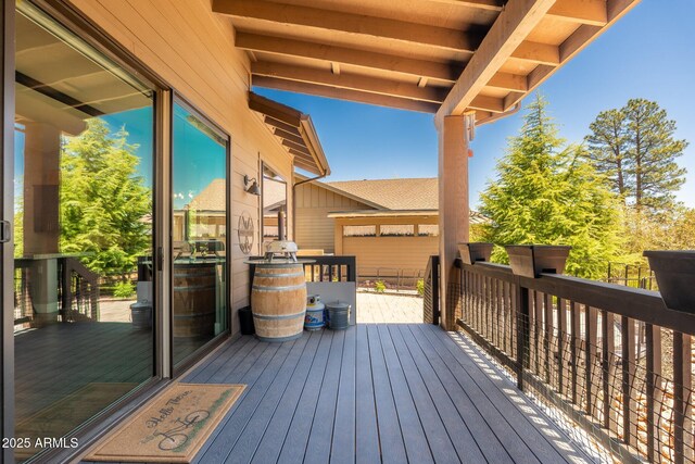 view of wooden deck