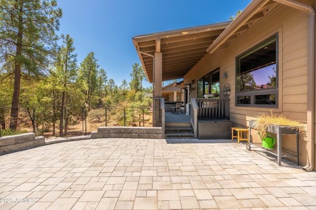 view of patio with fence