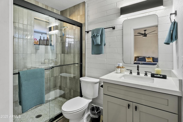 3139 N 40th St, Phoenix, AZ 85018 - full bath featuring vanity, toilet, and a stall shower