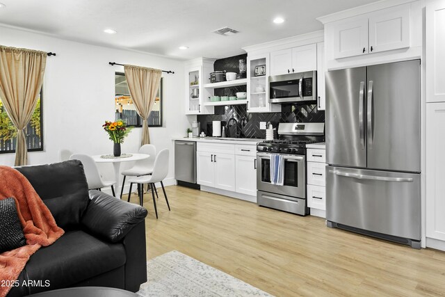 3139 N 40th St, Phoenix, AZ 85018 - kitchen with appliances with stainless steel finishes, a sink, decorative backsplash, white cabinetry, and recessed lighting