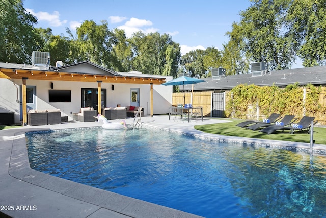 3139 N 40th St, Phoenix, AZ 85018 - view of swimming pool with an outdoor hangout area, central AC, and a patio area