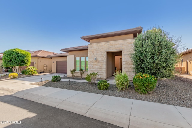 view of front of house with a garage