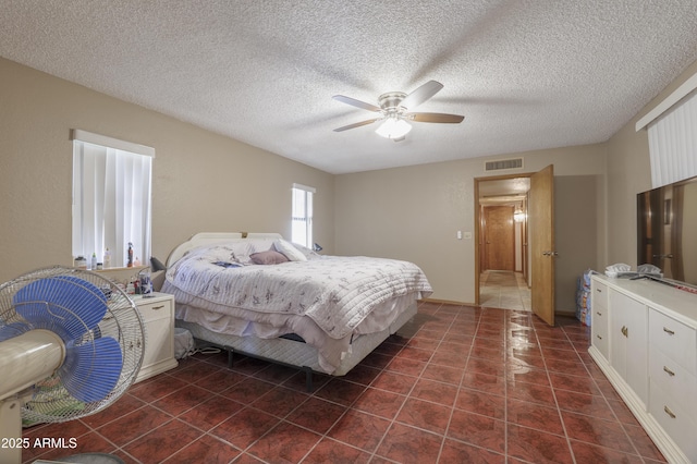 1285 E Mcmurray Blvd, Casa Grande, AZ 85122 - bedroom with dark tile patterned flooring, ceiling fan, and a textured ceiling