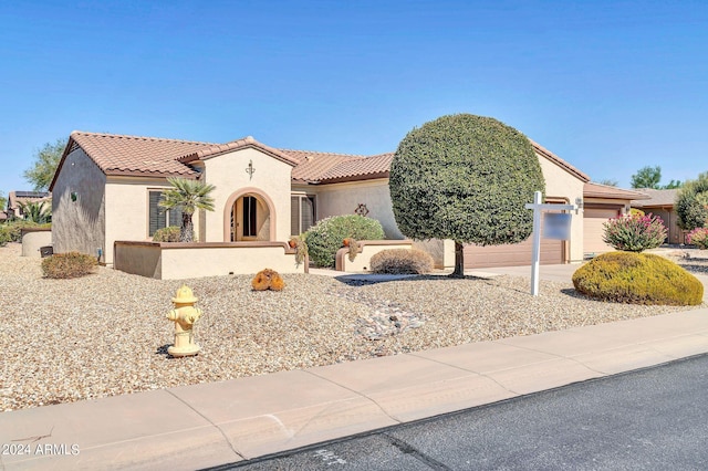 view of front of home with a garage