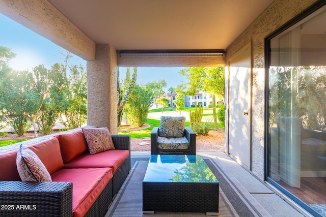 view of patio featuring an outdoor living space