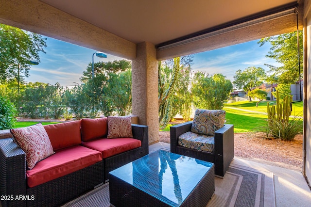 view of patio / terrace featuring an outdoor hangout area