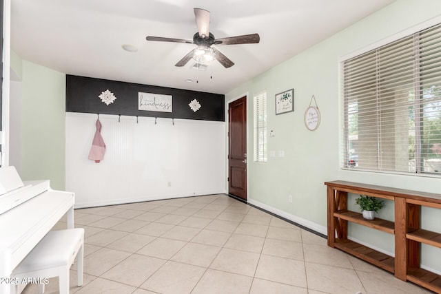 20709 W Delaney Dr, Buckeye, AZ 85396 - foyer entrance featuring a ceiling fan and light tile patterned flooring