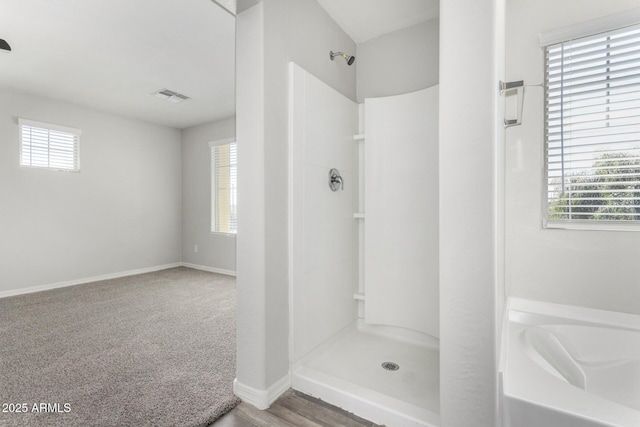 810 E Agua Fria Ln, Avondale, AZ 85323 - bathroom featuring a healthy amount of sunlight, walk in shower, and visible vents