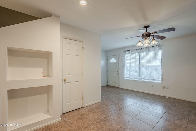 2301 E University Dr Unit 339, Mesa, AZ 85213 - entrance foyer featuring a ceiling fan, baseboards, light tile patterned floors, and recessed lighting