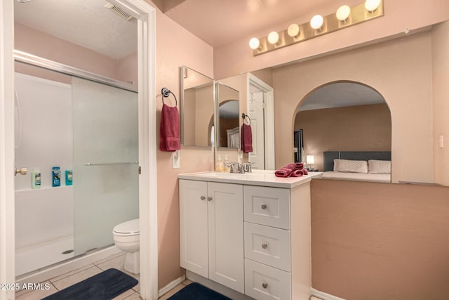 1382 N Tamarisk Dr, Chandler, AZ 85224 - full bath featuring a stall shower, vanity, and tile patterned flooring