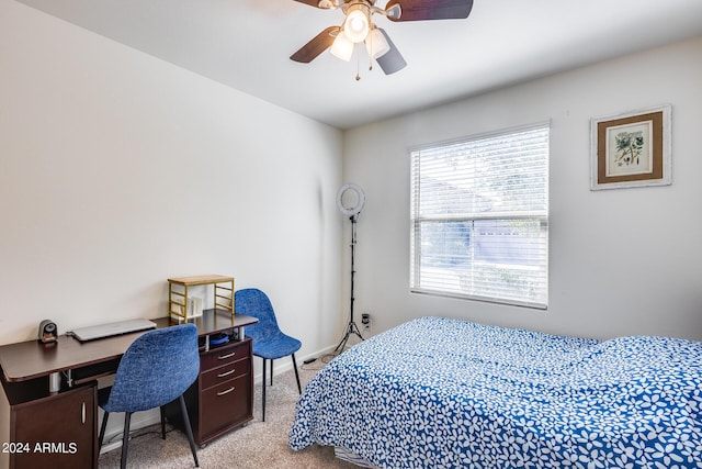 4218 W Palace Station Rd, New River, AZ 85087 - bedroom with light colored carpet and ceiling fan