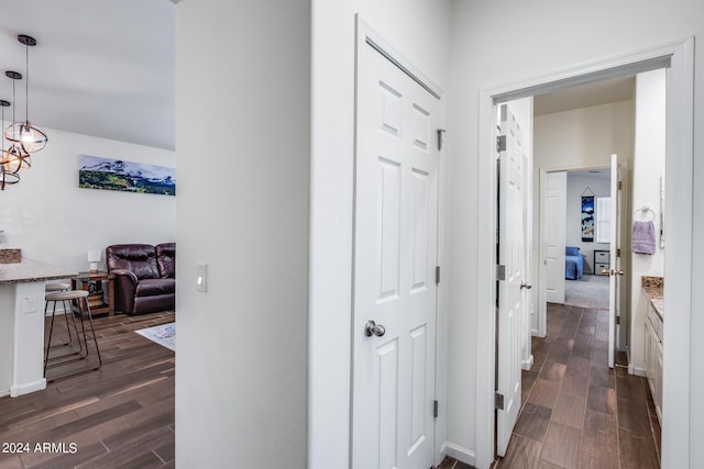 4218 W Palace Station Rd, New River, AZ 85087 - corridor featuring dark wood-style floors