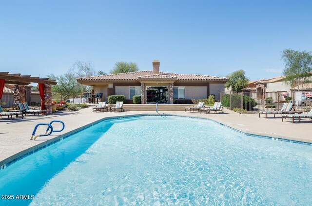 13700 N Fountain Hills Blvd Unit 151, Fountain Hills, AZ 85268 - pool with a pergola, fence, and a patio area